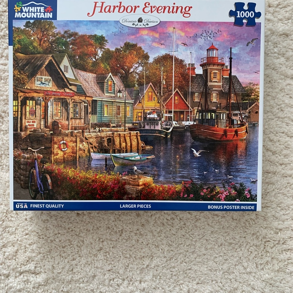 White Mountain Colorful Harbor Evening Puzzle